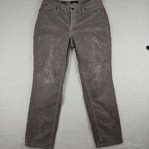 Talbots‎ Flawless Five-Pocket Straight Corduroy Gray Pants Womens Plus Size 14w